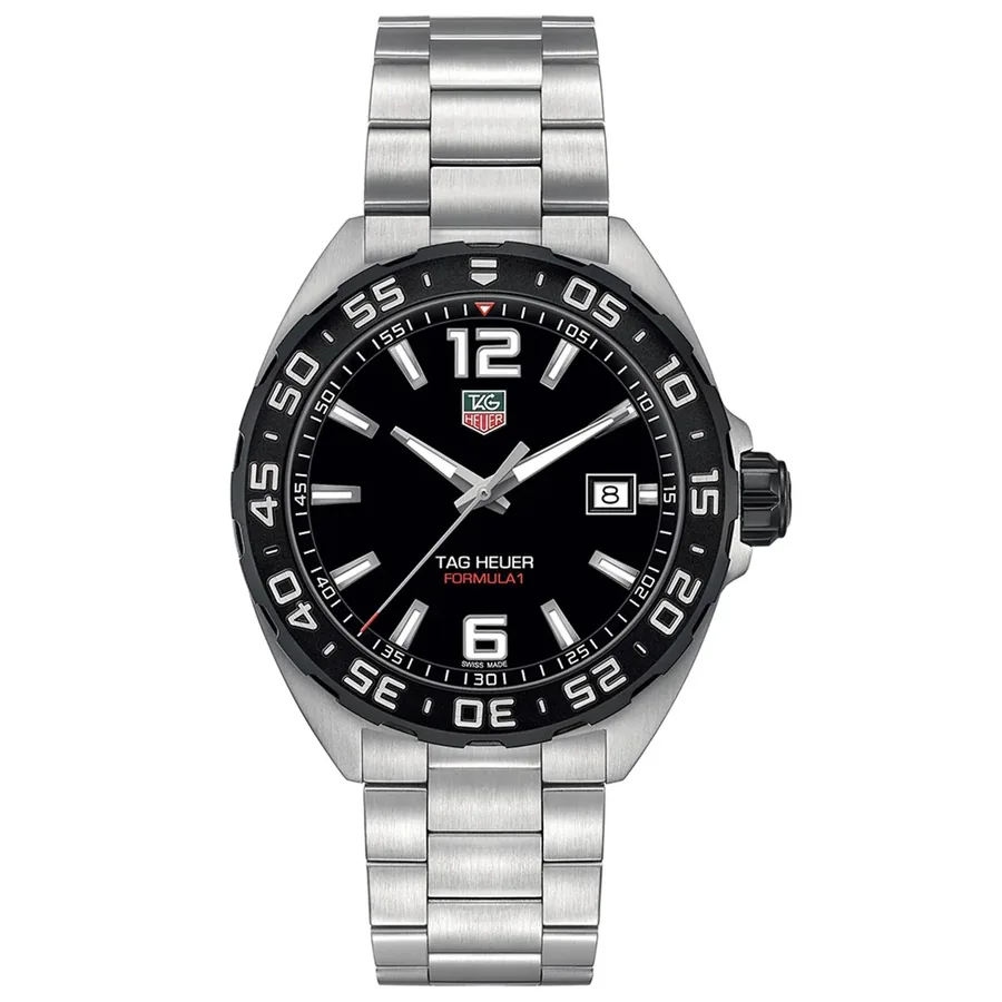 TAG Heuer Formula 1 41mm Black Dial, Silver-Tone Stainless Steel Bracelet, Ref. WAZ1110.BA0875, front view
