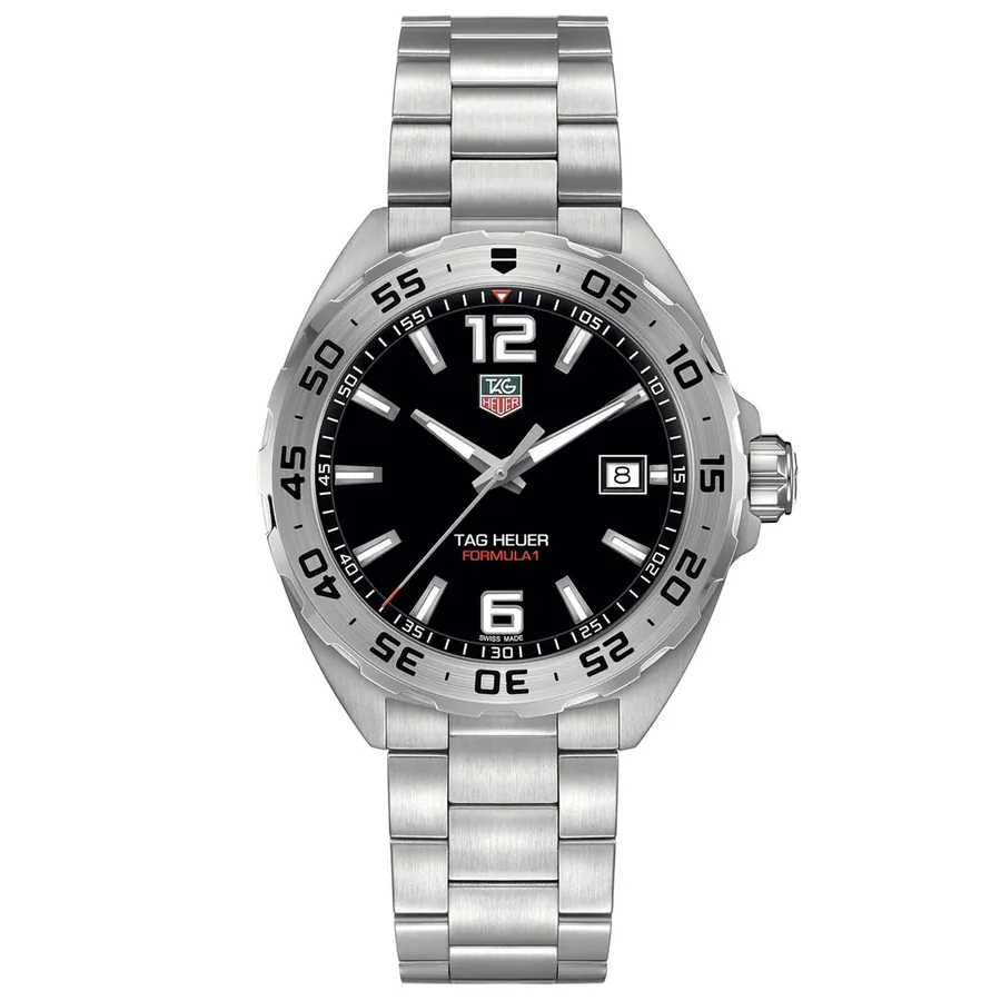 TAG Heuer Formula 1 41mm Black Dial, Silver-Tone Stainless Steel Bracelet, Ref. WAZ1112.BA0875, front view