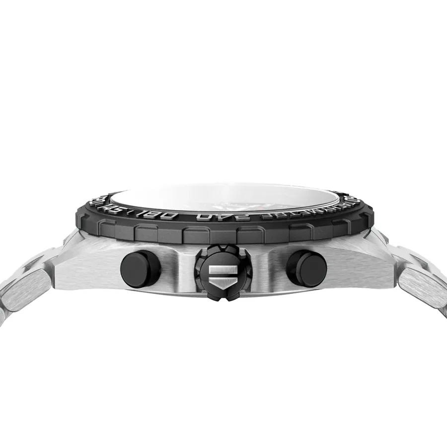 TAG Heuer Formula 1 43mm Chronograph Black Dial, Silver-Tone Stainless Steel Bracelet, view 4