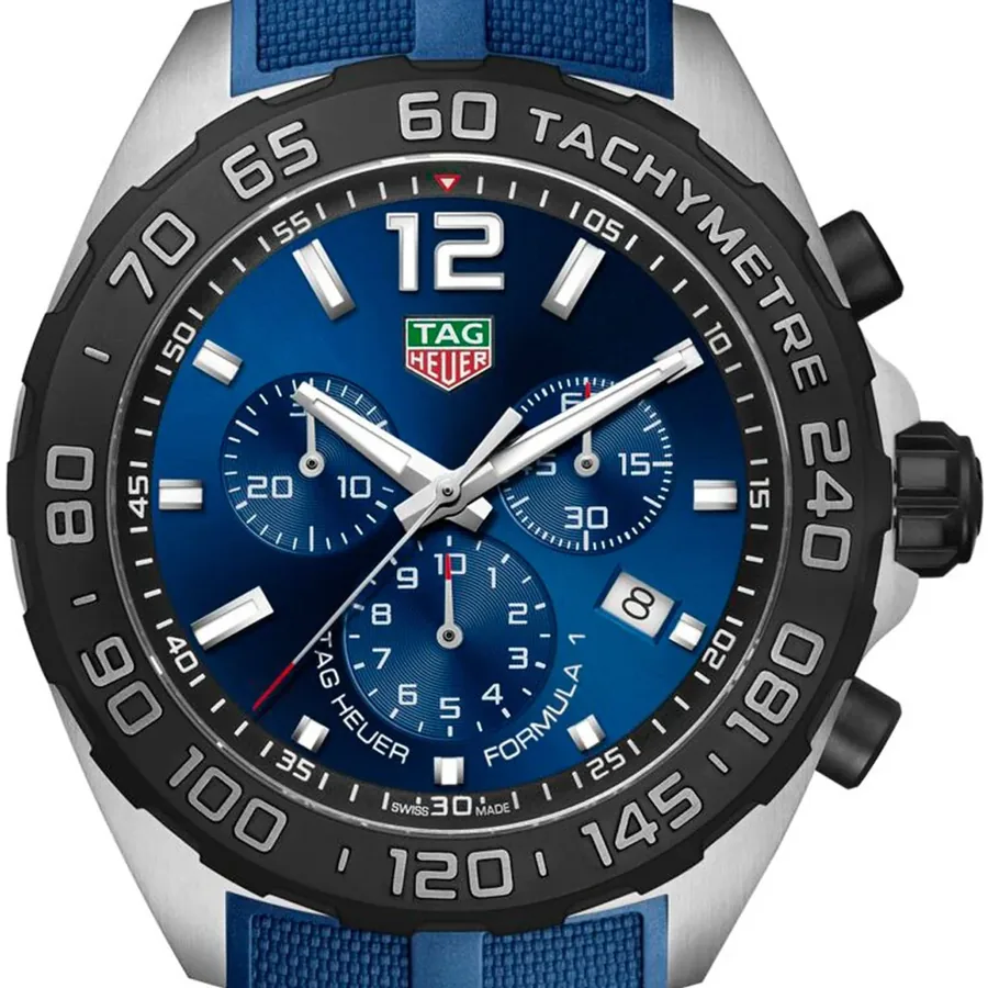 TAG Heuer Formula 1 43mm Chronograph Blue Dial, Blue Rubber Strap, Ref. CAZ101AV.FT8077, view 2