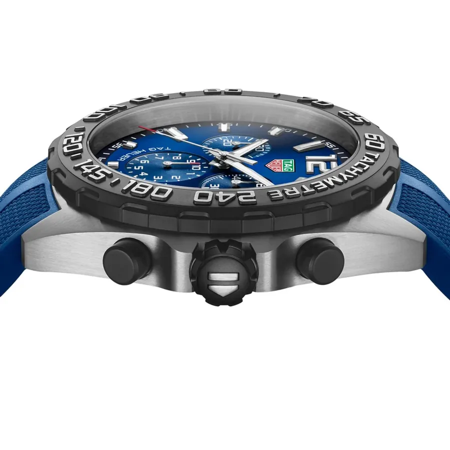 TAG Heuer Formula 1 43mm Chronograph Blue Dial, Blue Rubber Strap, Ref. CAZ101AV.FT8077, view 5