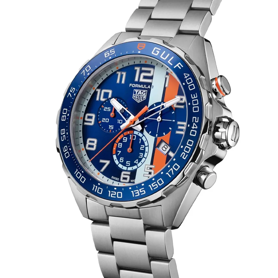TAG Heuer Formula 1 43mm Chronograph Blue Dial, Silver-Tone Stainless Steel Bracelet, Ref. CAZ101K.BA0842, view 3