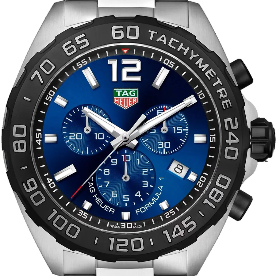 TAG Heuer Formula 1 43mm Chronograph Blue Dial, Silver-Tone Stainless Steel Bracelet, Ref. CAZ101AV.BA0842, view 2