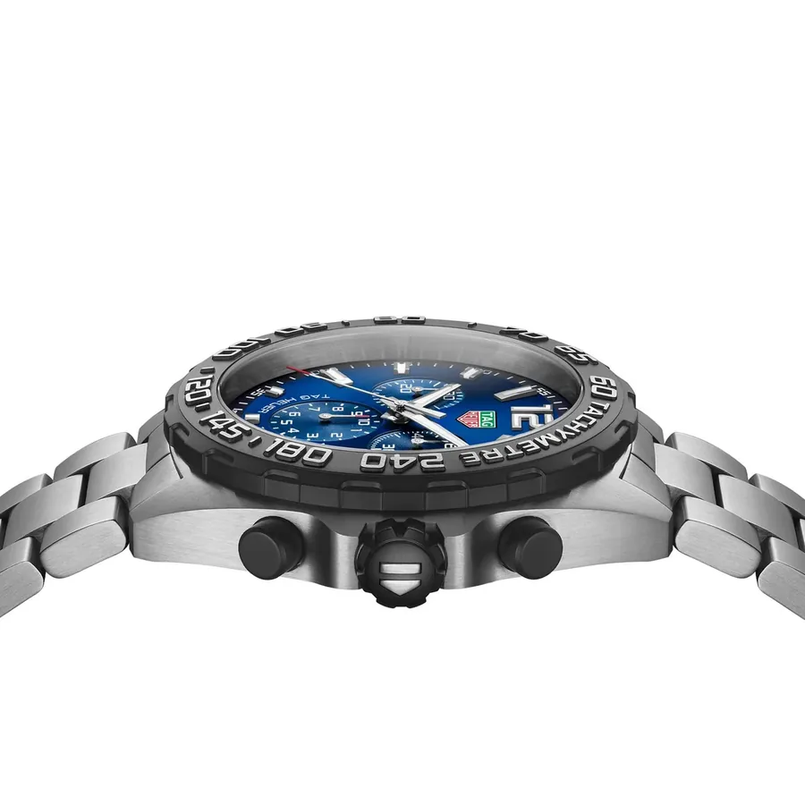 TAG Heuer Formula 1 43mm Chronograph Blue Dial, Silver-Tone Stainless Steel Bracelet, Ref. CAZ101AV.BA0842, view 4