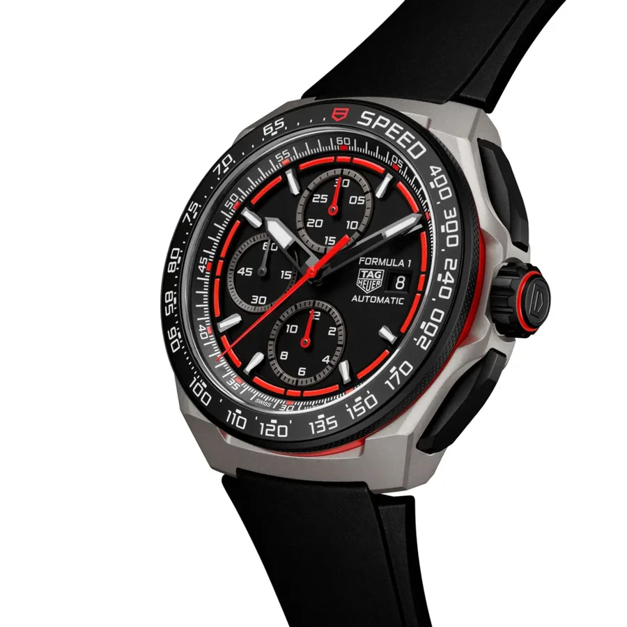 TAG Heuer Formula 1 44mm Chronograph Black Dial, Black Rubber Strap, Ref. CBZ2082.FT8096, view 3
