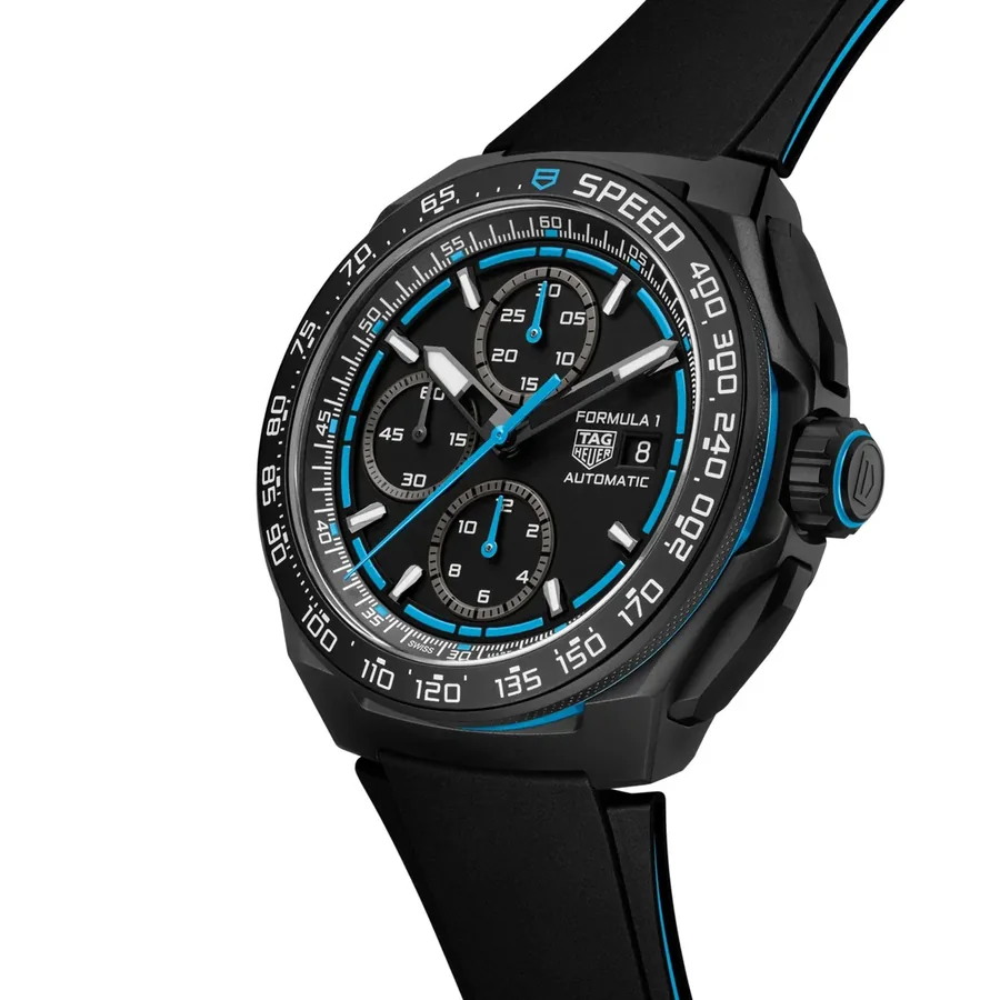 TAG Heuer Formula 1 44mm Chronograph Black Dial, Black Rubber Strap, Ref. CBZ2084.FT8097, view 3