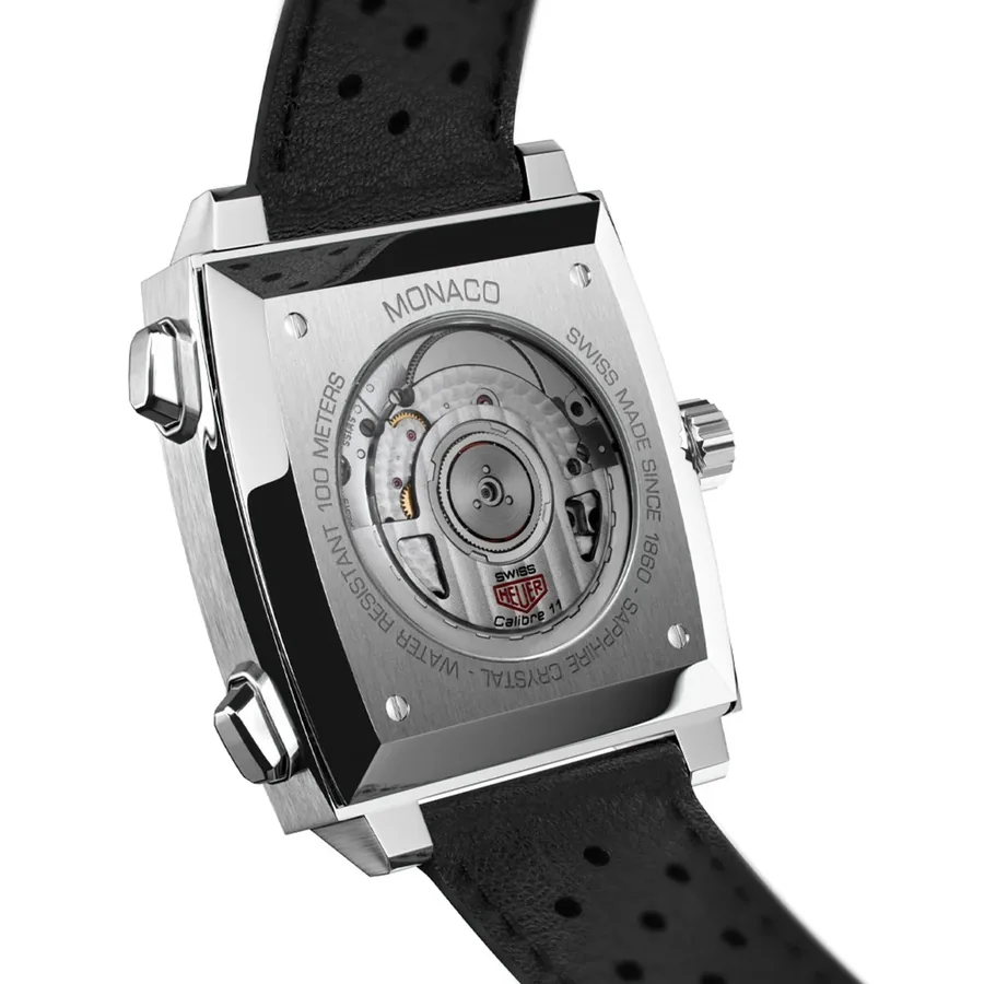 TAG Heuer Monaco 39mm Chronograph Blue Dial, Black Leather Strap, view 5