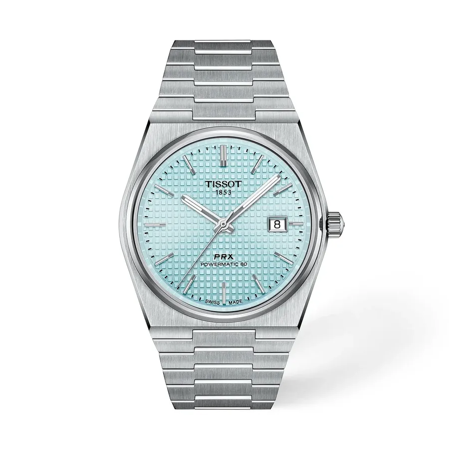 Tissot PRX 40mm, Ice blue, Powermatic 80, front view