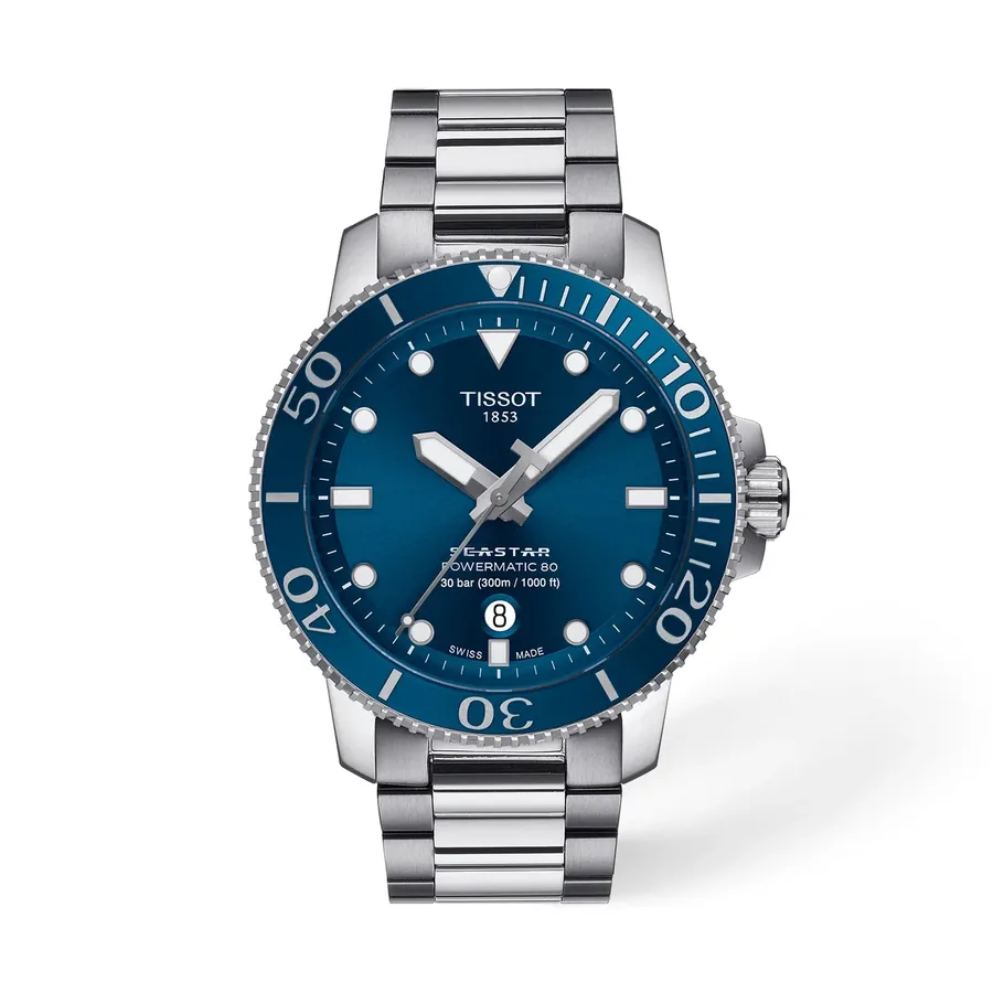 Tissot Seastar 1000 Powermatic 80 43mm, Blue dial, front view