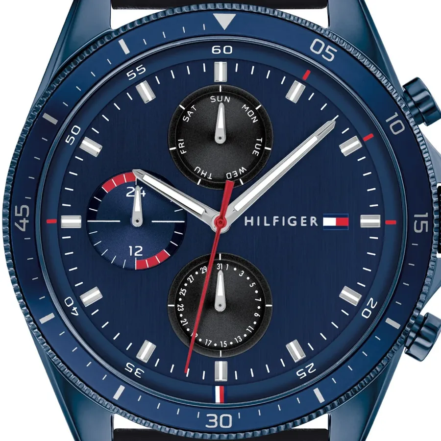Tommy Hilfiger 44mm Blue Dial, Blue Leather Strap, view 2