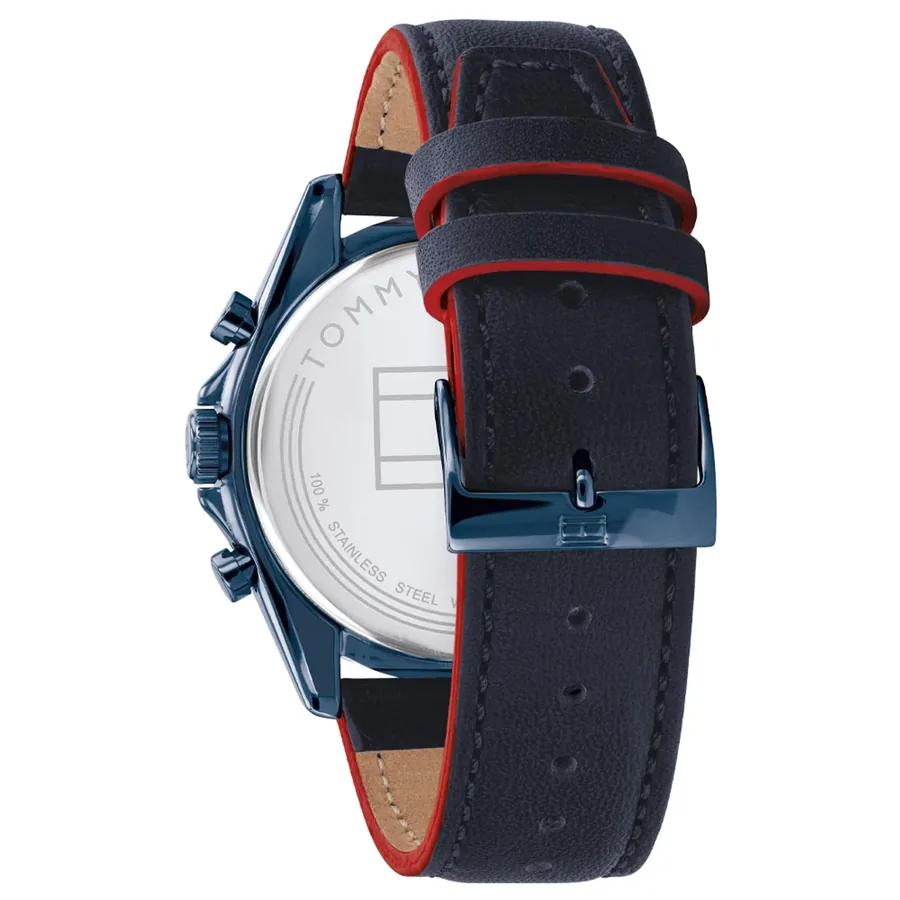 Tommy Hilfiger 44mm Blue Dial, Blue Leather Strap, view 4