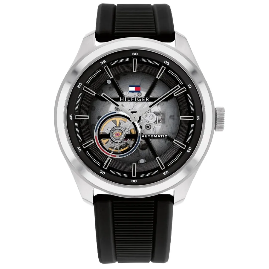 Tommy Hilfiger 45mm Automatic Black Dial, front view