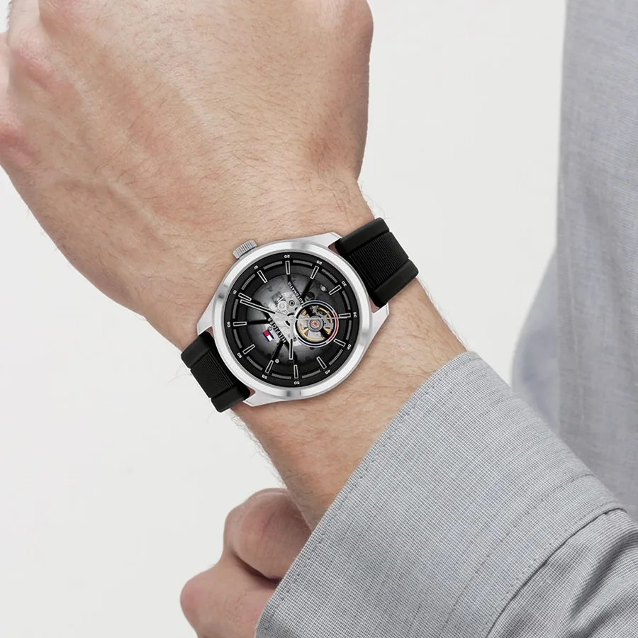 Tommy Hilfiger 45mm Automatic Black Dial, view 5