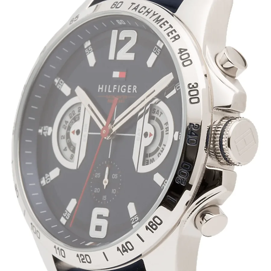 Tommy Hilfiger 46mm Watch, Blue Rubber Strap, view 2