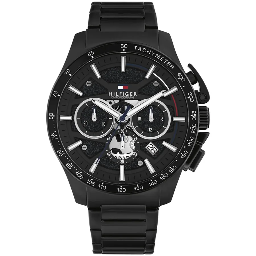 Tommy Hilfiger Bank 44mm Chronograph Black Dial, Ref. 1792262, front view