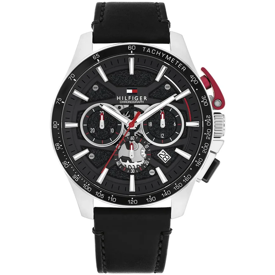 Tommy Hilfiger Bank 44mm Chronograph Black Dial, Ref. 1792258, front view