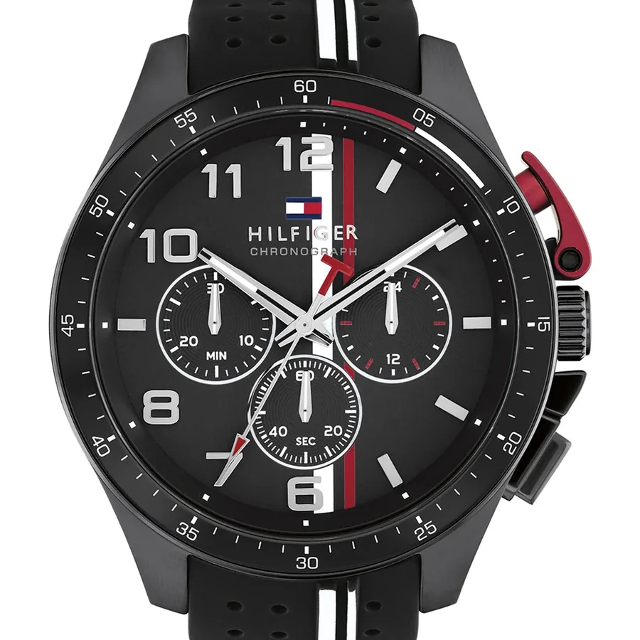 Tommy Hilfiger Bank 46mm Black Dial, Black Rubber Strap, Ref. 1792168, view 2