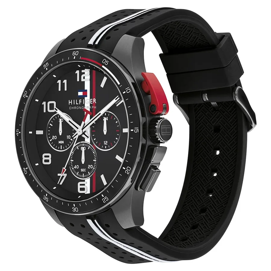 Tommy Hilfiger Bank 46mm Black Dial, Black Rubber Strap, Ref. 1792168, view 3