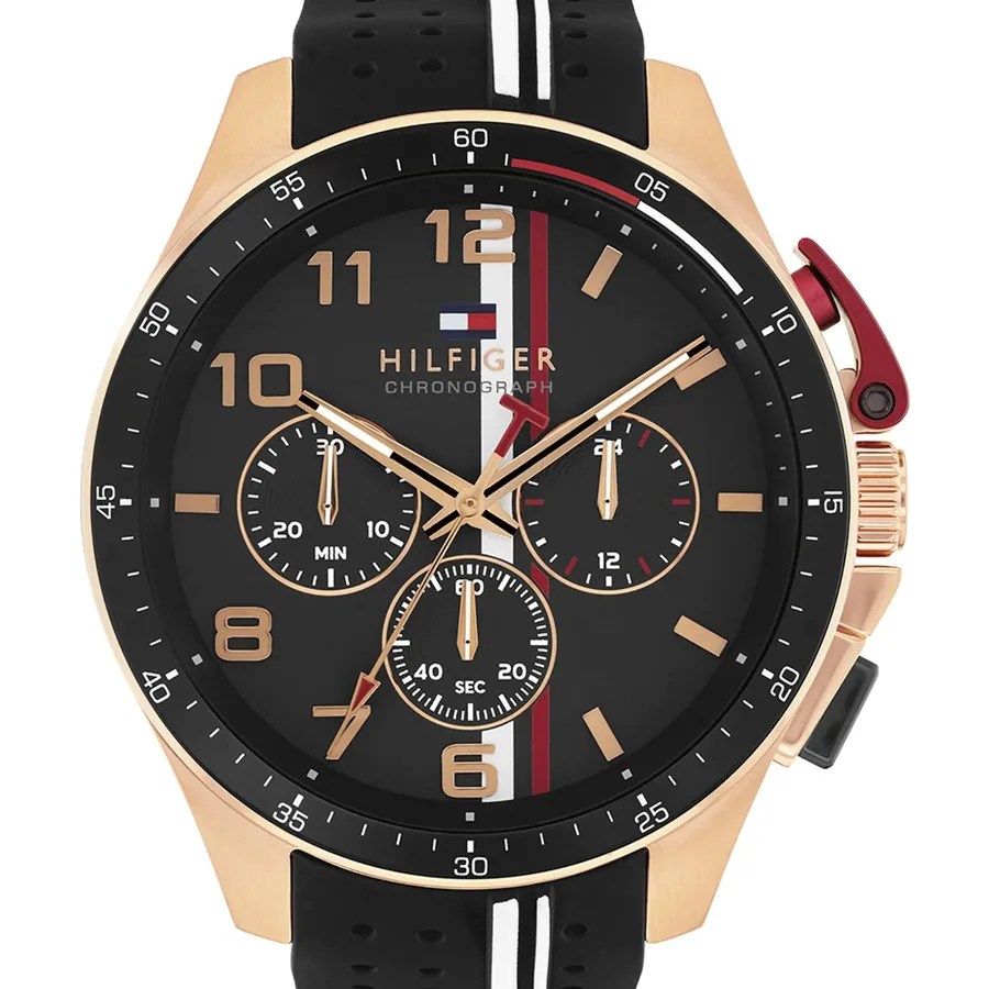 Tommy Hilfiger Bank 46mm Black Dial, Black Rubber Strap, Ref. 1710709, view 2