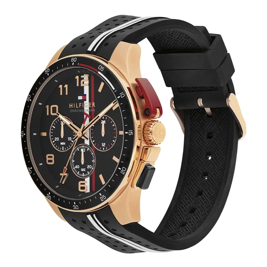Tommy Hilfiger Bank 46mm Black Dial, Black Rubber Strap, Ref. 1710709, view 3