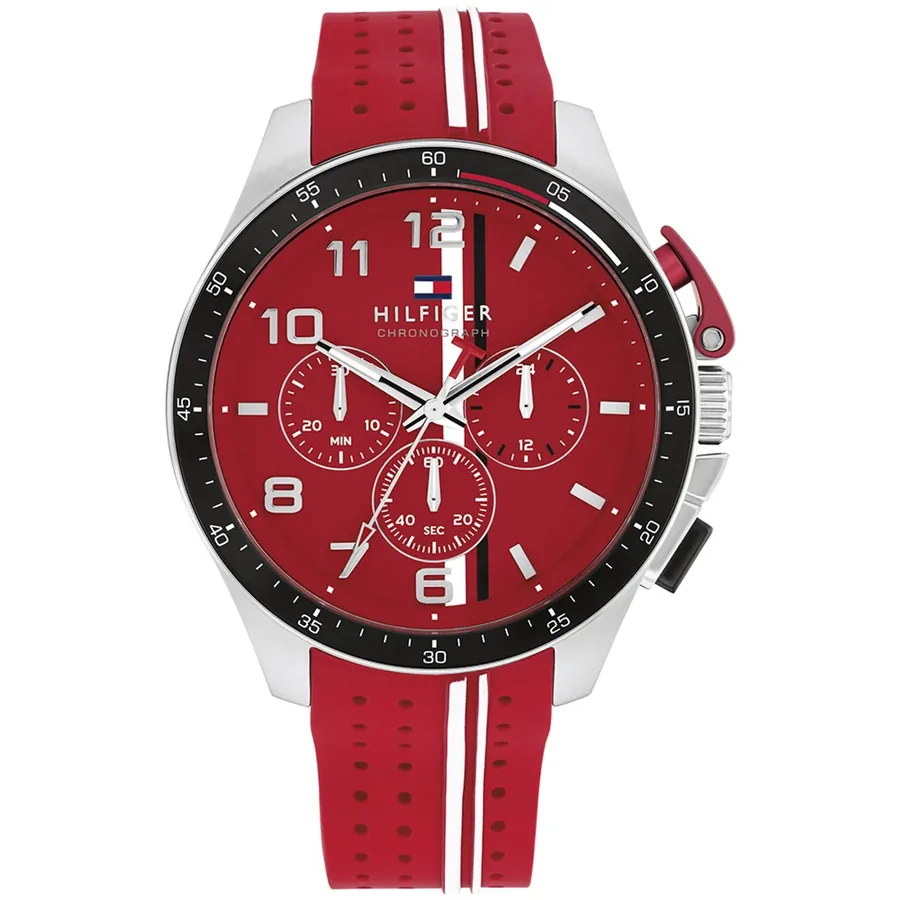 Tommy Hilfiger Bank 46mm Red Dial, front view