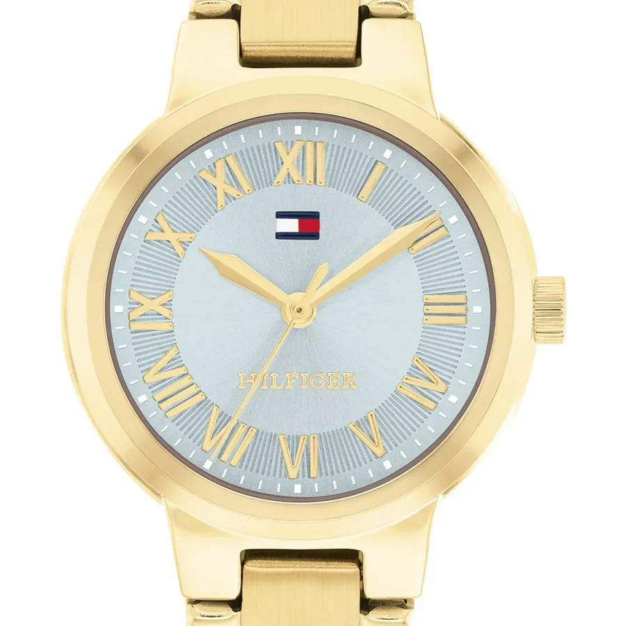 Tommy Hilfiger Becca 28mm Blue Dial, Gold-Tone Stainless Steel Bracelet, view 3