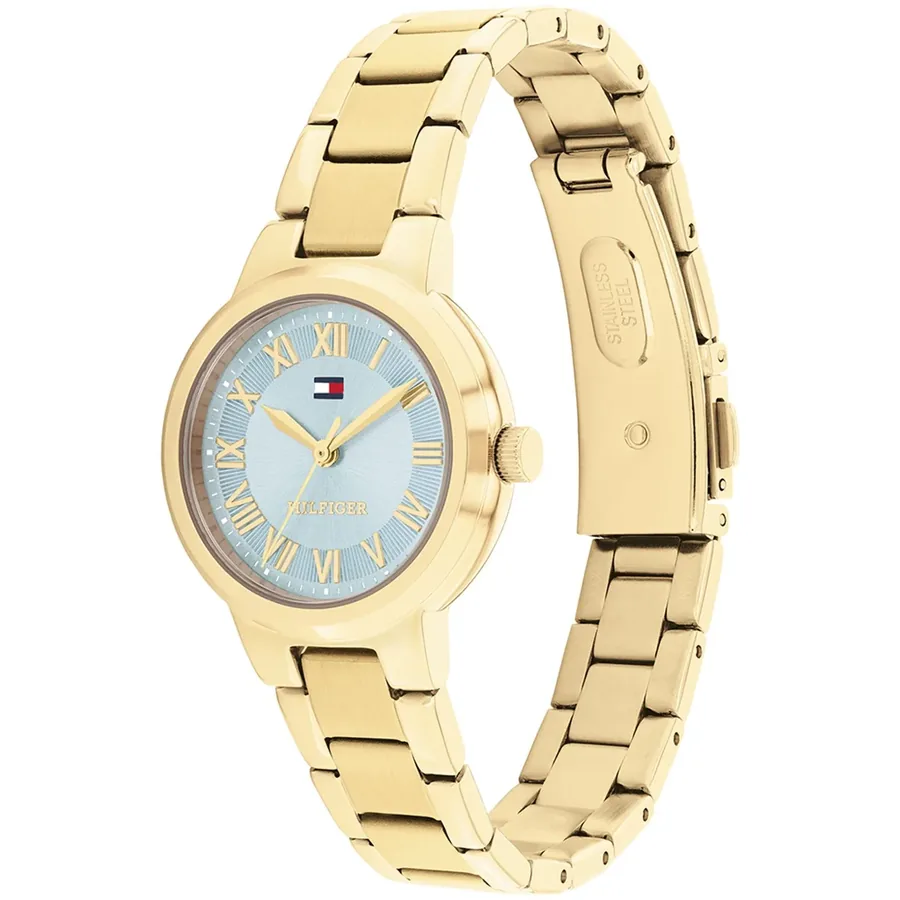Tommy Hilfiger Becca 28mm Blue Dial, Gold-Tone Stainless Steel Bracelet, view 4