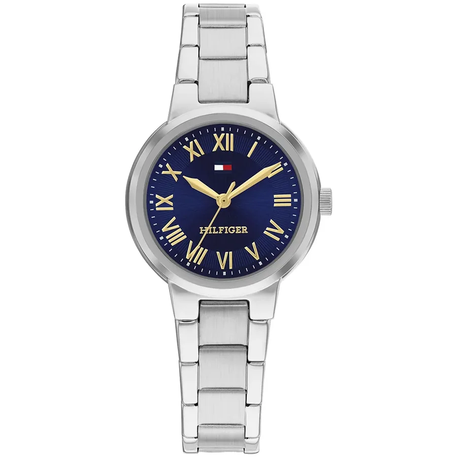 Tommy Hilfiger Becca 28mm Blue Dial, Silver-Tone Stainless Steel Bracelet, front view