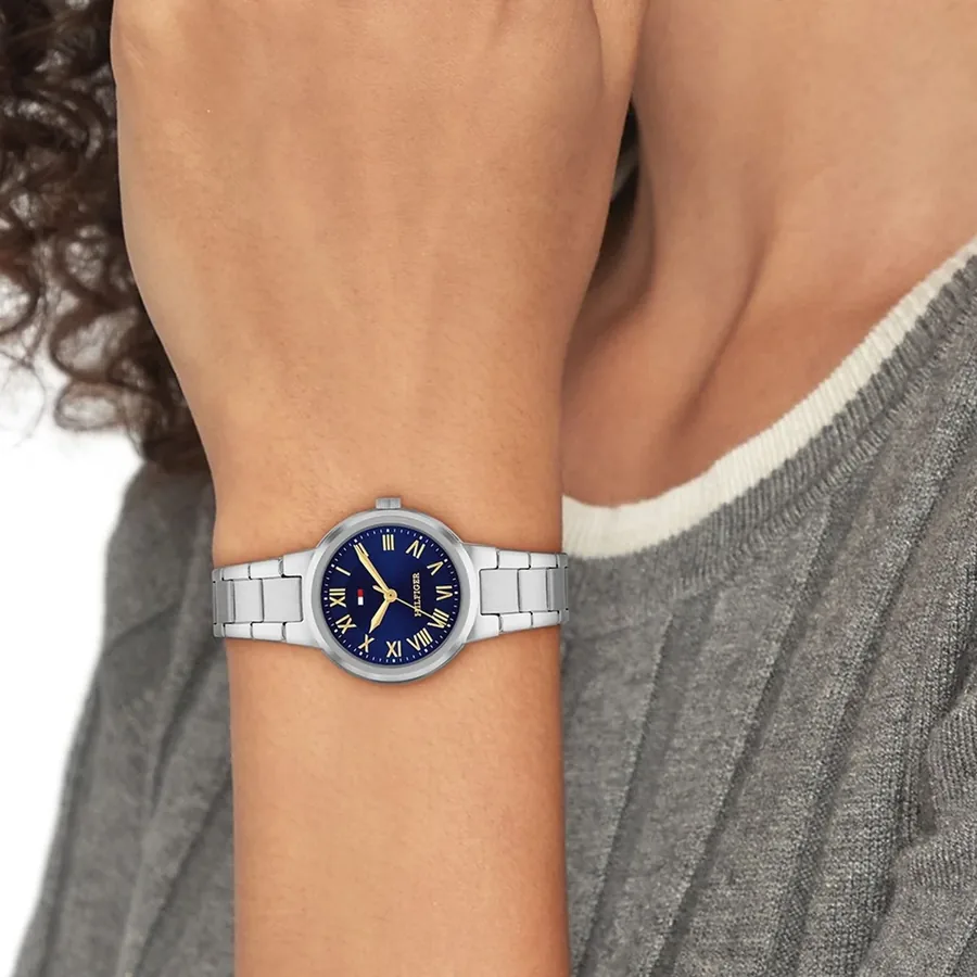 Tommy Hilfiger Becca 28mm Blue Dial, Silver-Tone Stainless Steel Bracelet, view 2