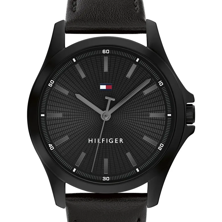 Tommy Hilfiger Bruce 43mm Black Dial, Black Leather Strap, Ref. 1792190, view 2