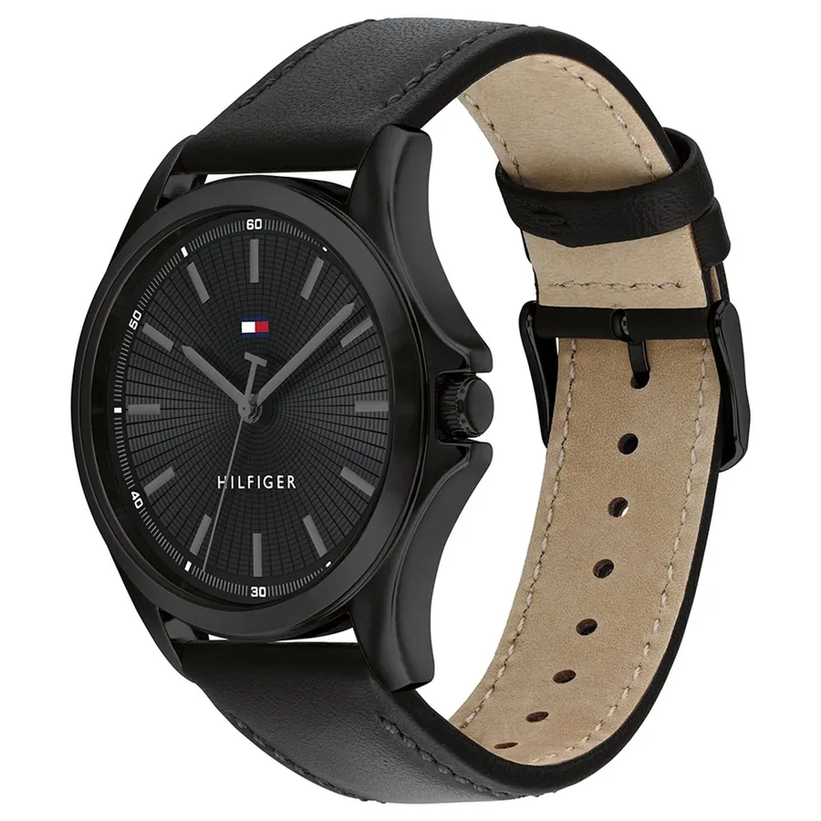 Tommy Hilfiger Bruce 43mm Black Dial, Black Leather Strap, Ref. 1792190, view 3