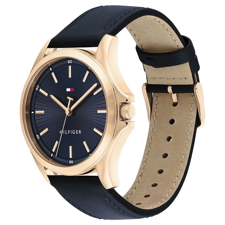 Tommy Hilfiger Bruce 43mm Blue Dial, Blue Leather Strap, view 3