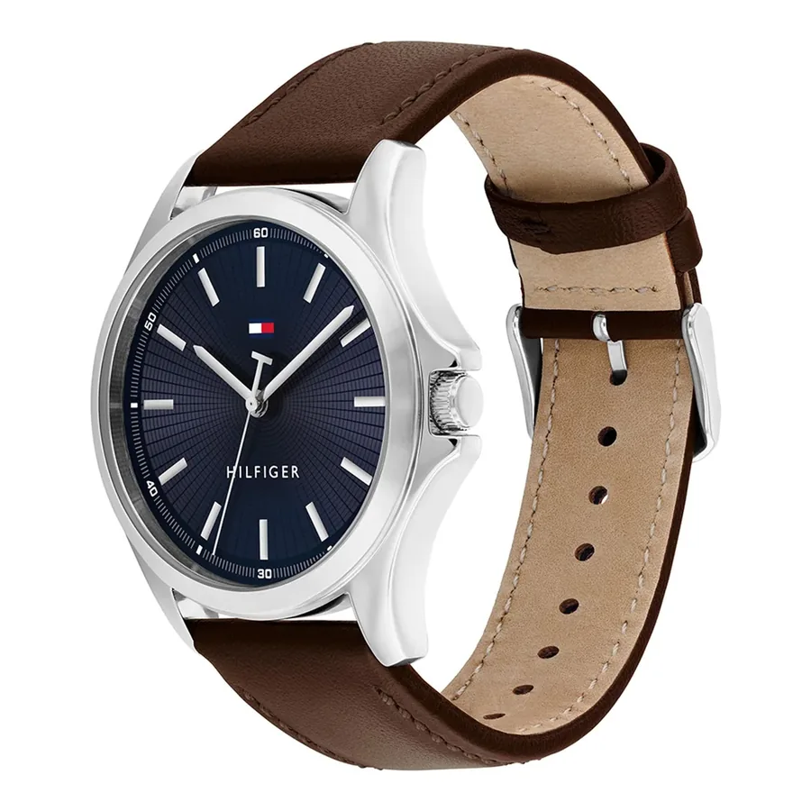 Tommy Hilfiger Bruce 43mm Blue Dial, Brown Leather Strap, view 3