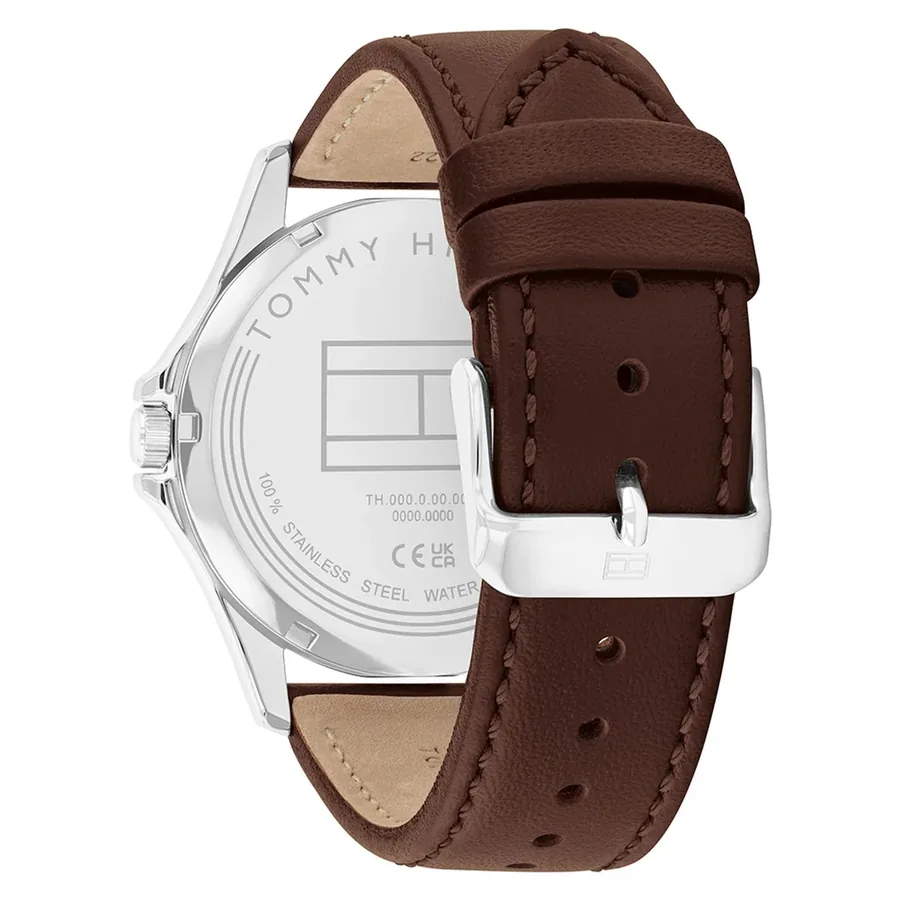 Tommy Hilfiger Bruce 43mm Blue Dial, Brown Leather Strap, view 4