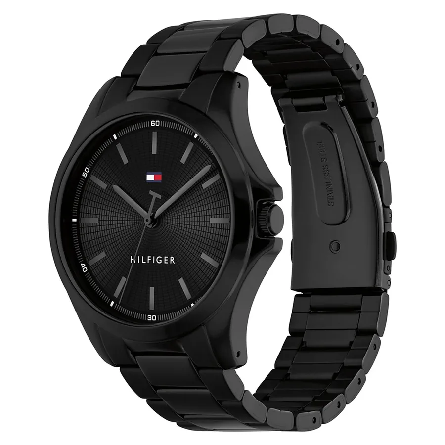 Tommy Hilfiger Bruce 43mm Black Dial, Black Stainless Steel Bracelet, view 3