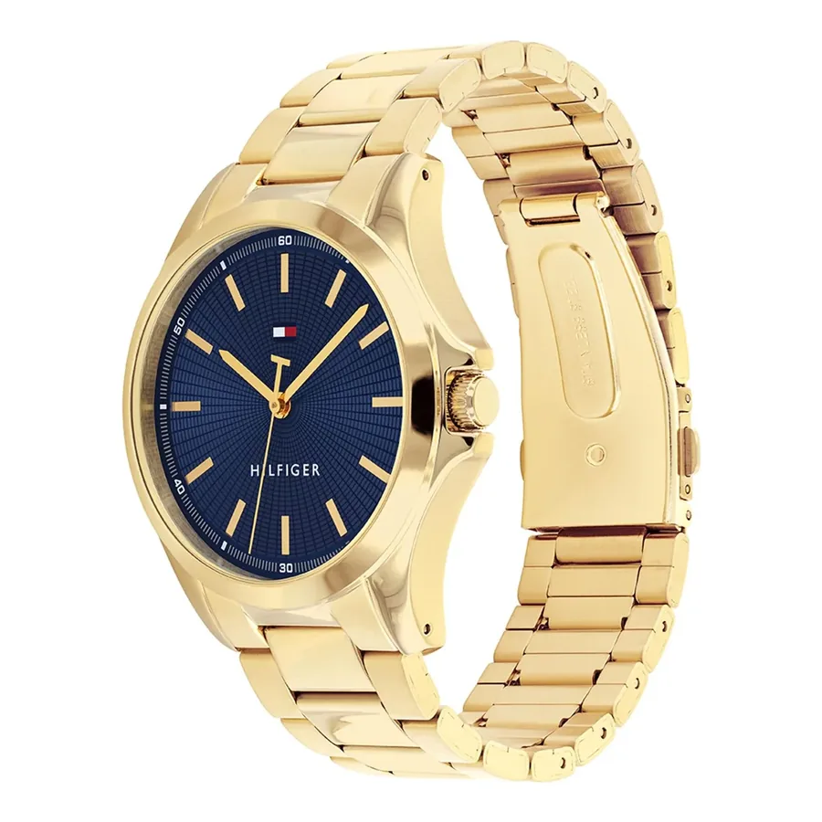 Tommy Hilfiger Bruce 43mm Blue Dial, Gold-Tone Stainless Steel Bracelet, view 3
