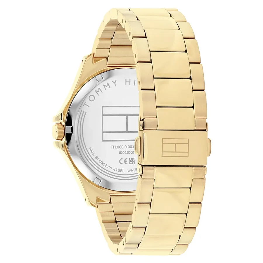 Tommy Hilfiger Bruce 43mm Blue Dial, Gold-Tone Stainless Steel Bracelet, view 4