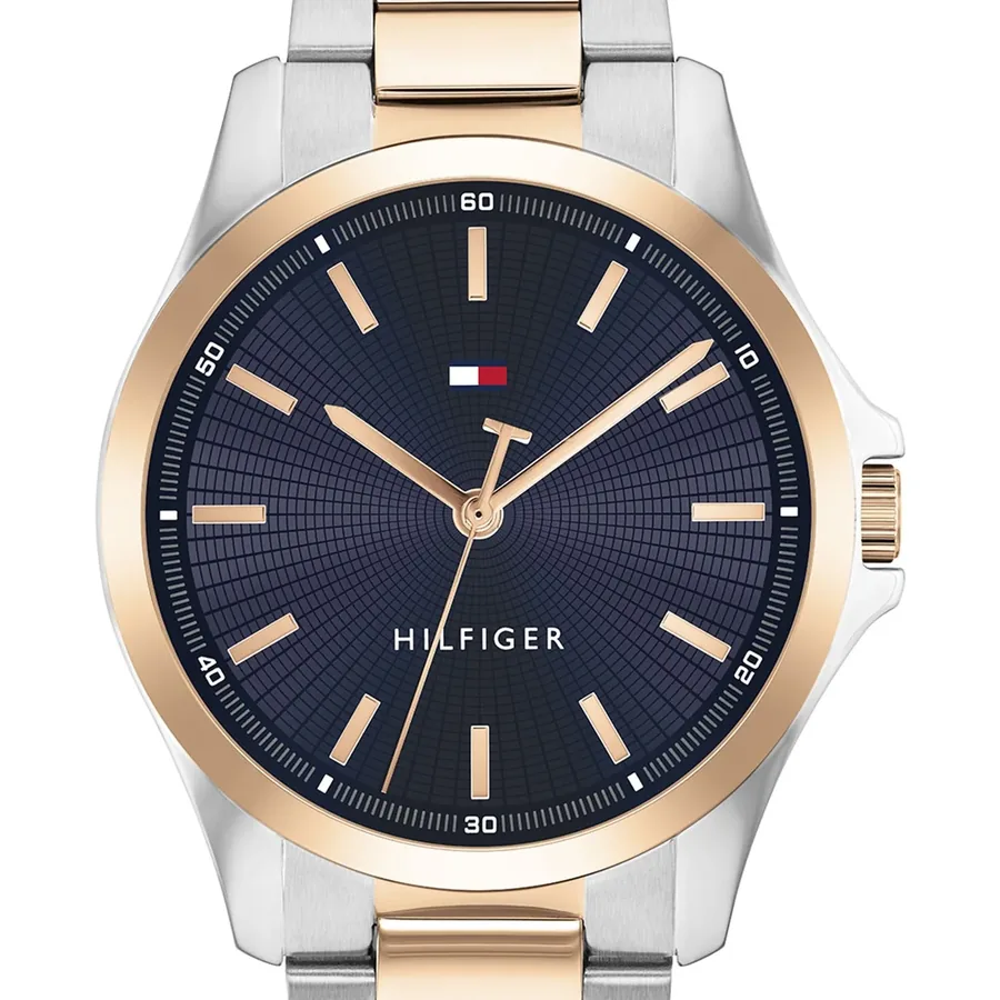 Tommy Hilfiger Bruce 43mm Blue Dial, Two-Tone Stainless Steel Bracelet, view 2