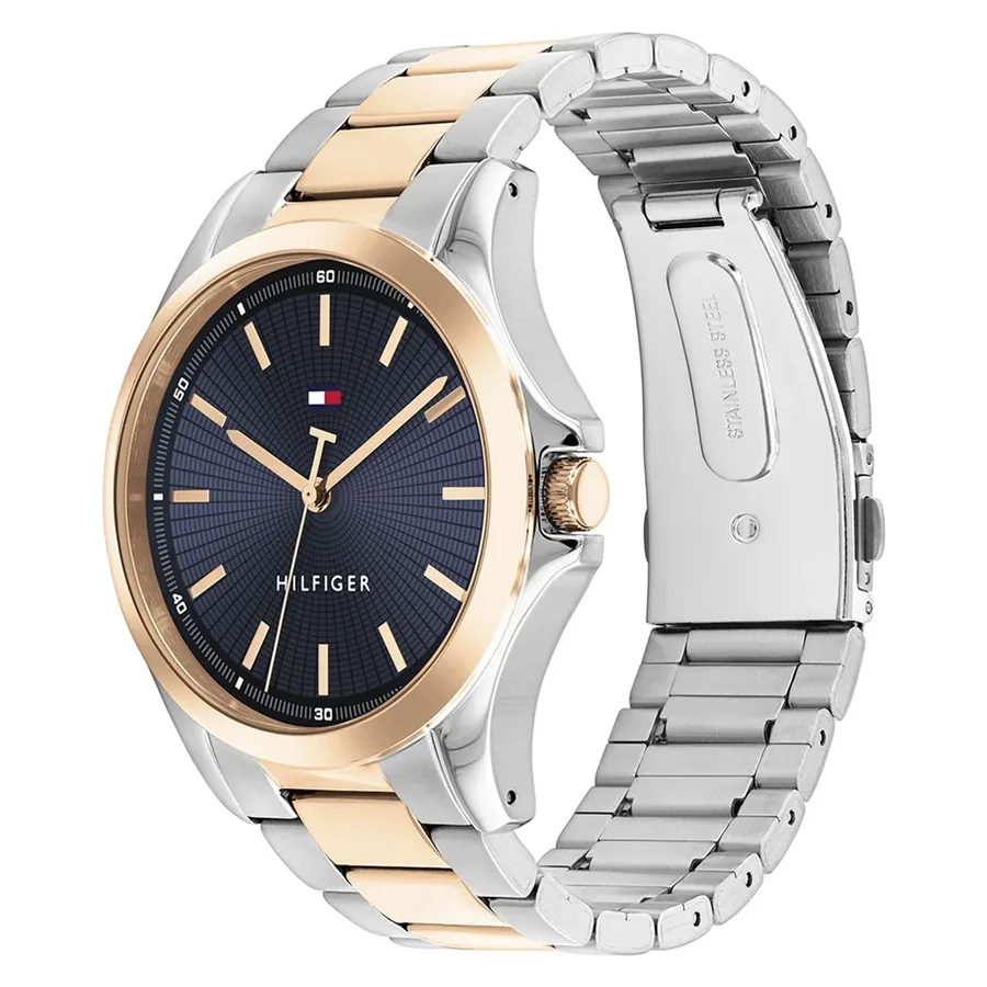 Tommy Hilfiger Bruce 43mm Blue Dial, Two-Tone Stainless Steel Bracelet, view 3