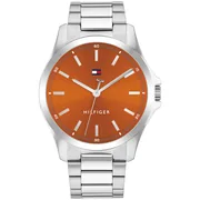 Orange dial / Silver-tone