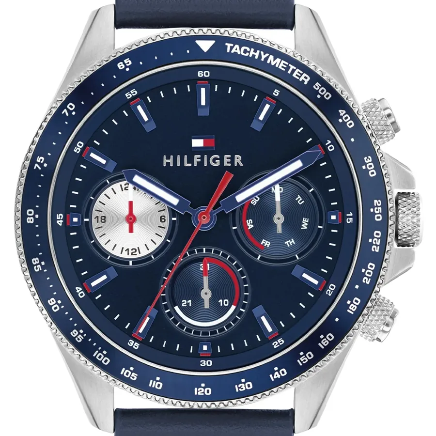 Tommy Hilfiger Clark 44mm Blue Dial, Blue Leather Strap, view 2