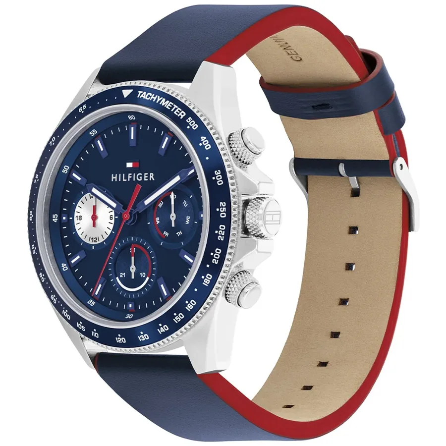 Tommy Hilfiger Clark 44mm Blue Dial, Blue Leather Strap, view 3