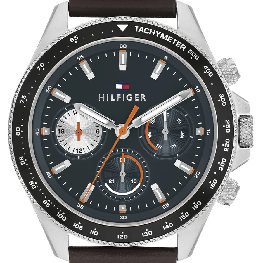 Tommy Hilfiger Clark 44mm Blue Dial, Brown Leather Strap, view 2