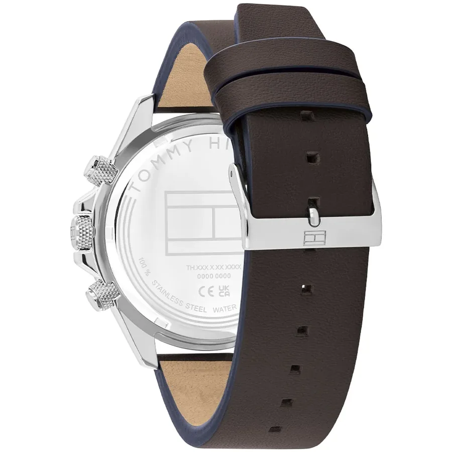 Tommy Hilfiger Clark 44mm Blue Dial, Brown Leather Strap, view 4