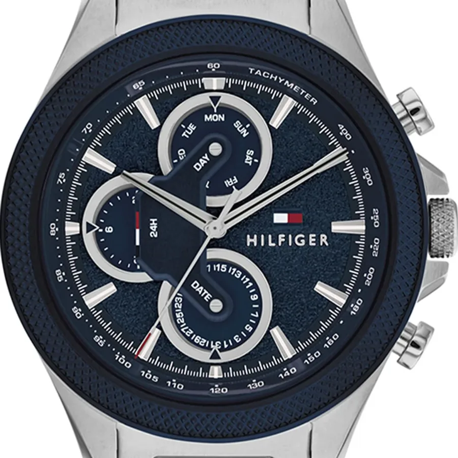 Tommy Hilfiger Clark 46mm Blue Dial, Silver-Tone Stainless Steel Bracelet, view 2