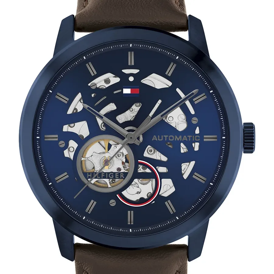 Tommy Hilfiger Henry Automatic 43mm Blue Dial, Brown Leather Strap, view 2