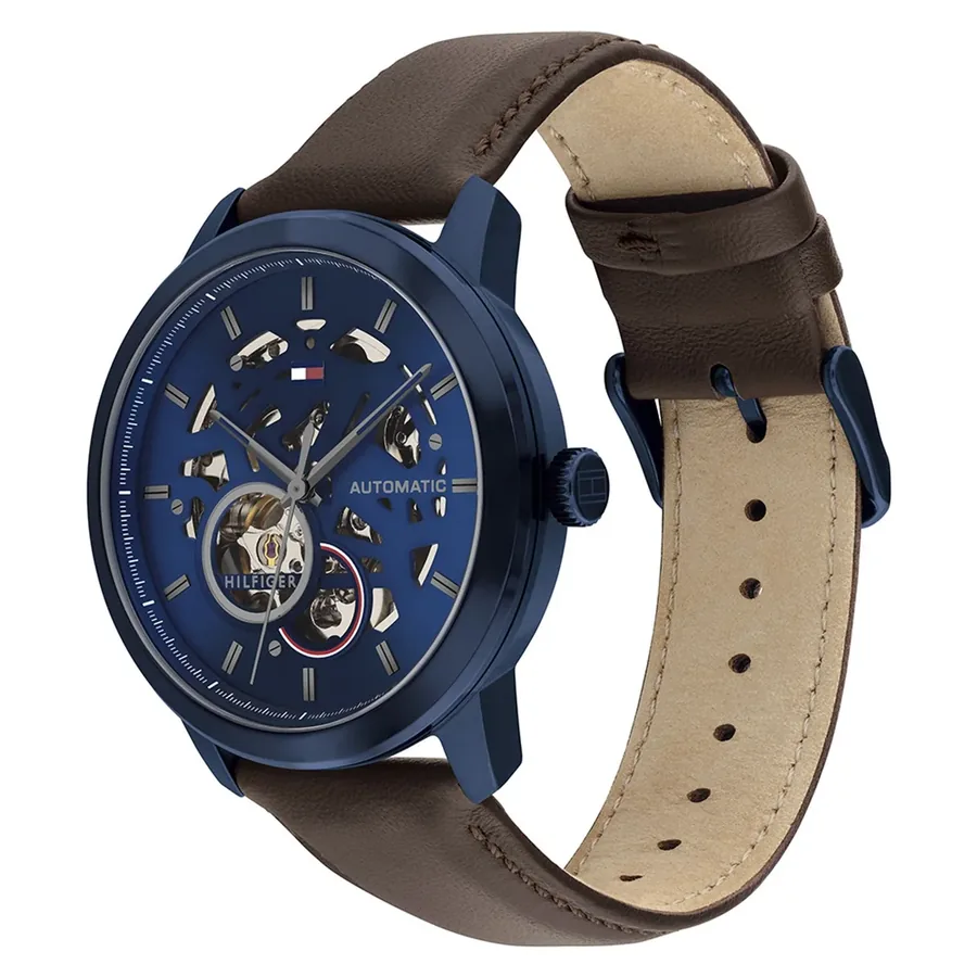 Tommy Hilfiger Henry Automatic 43mm Blue Dial, Brown Leather Strap, view 3