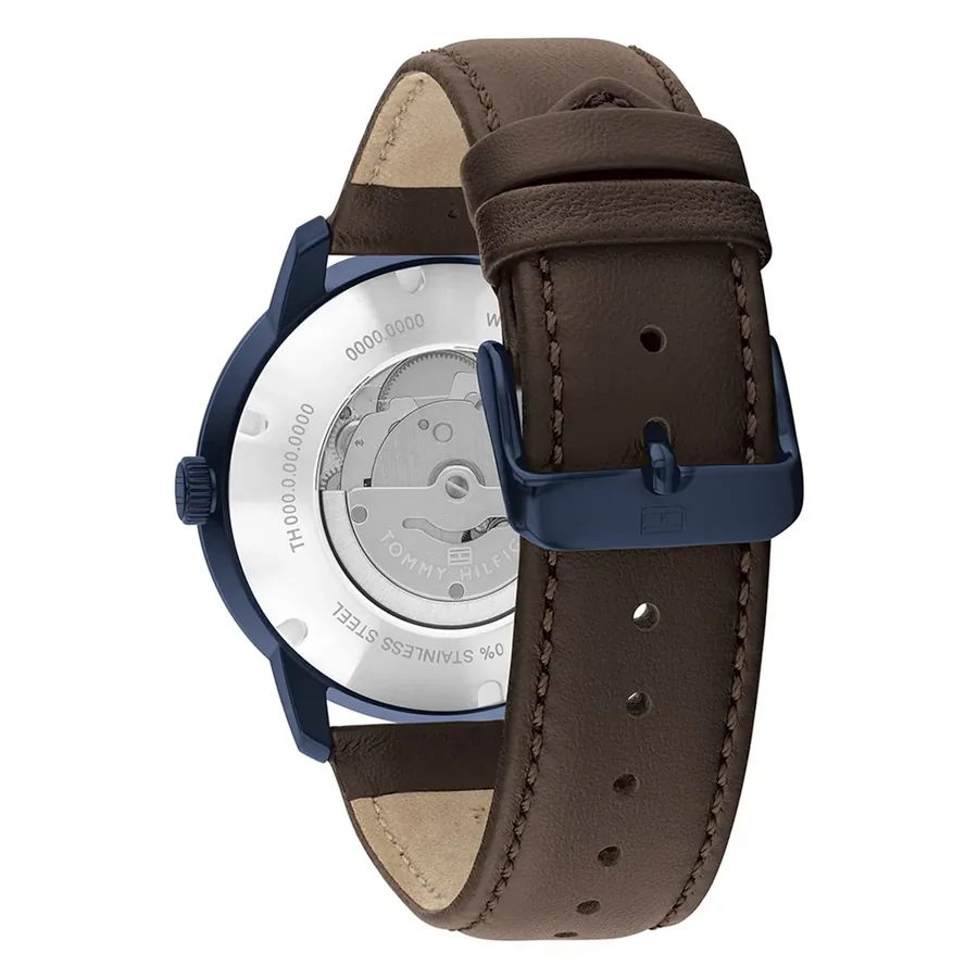 Tommy Hilfiger Henry Automatic 43mm Blue Dial, Brown Leather Strap, view 4