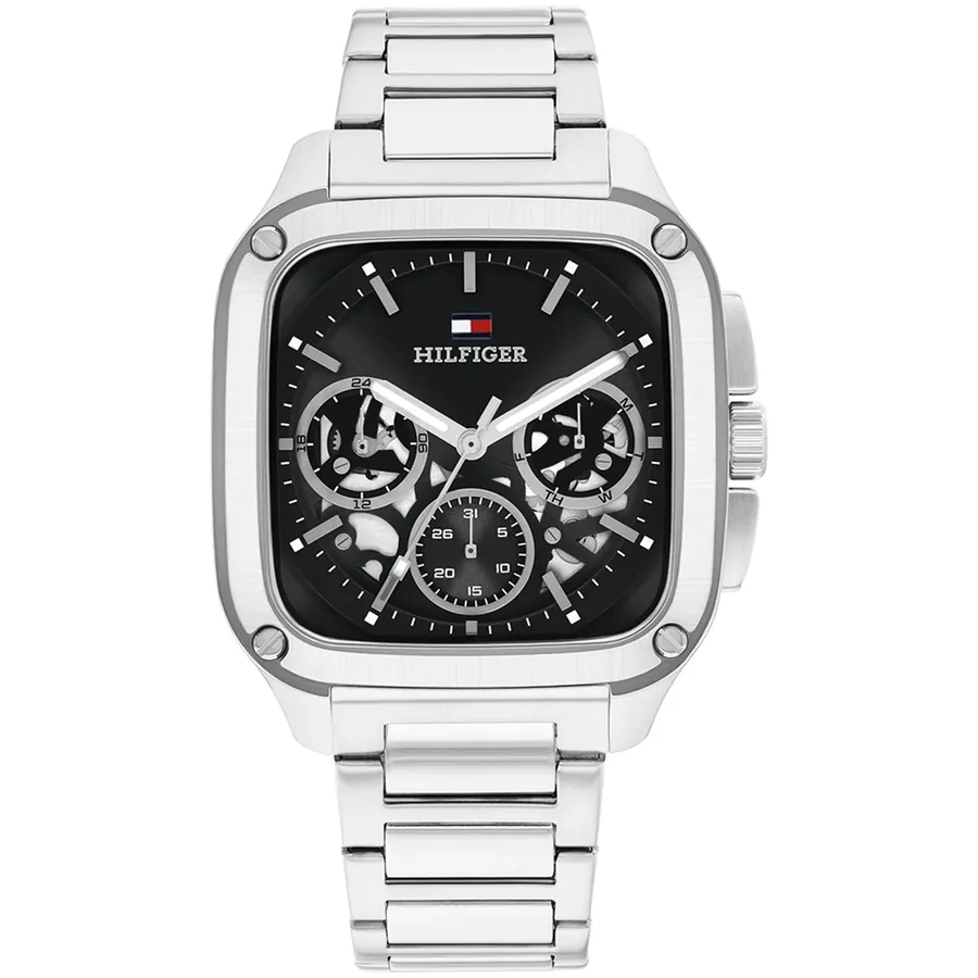 Tommy Hilfiger Herald Skeleton 37x39mm Black Dial, front view