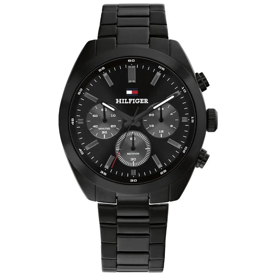 Tommy Hilfiger Hudson 40mm Chronograph Black Dial, front view